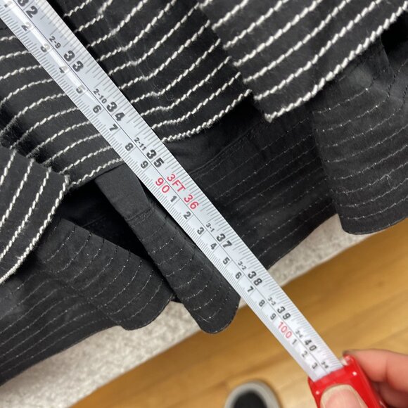 Sabina Musayev Black Ruffle Mini Dress V Neck Black / White Summer Sz S - Picture 10 of 16